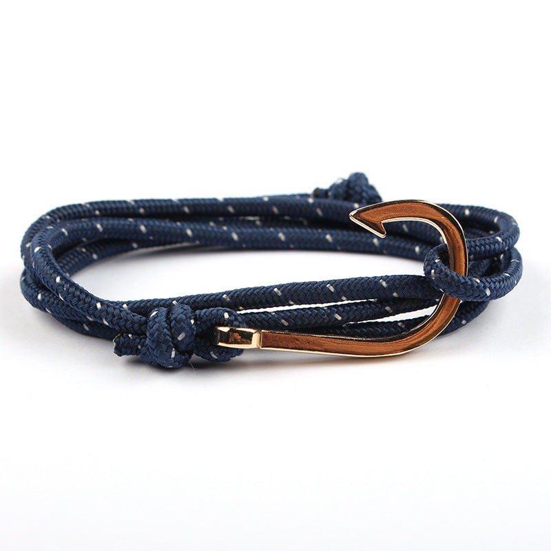 Adjustable Paracord Anchor Bracelet for Women and Men with Charm