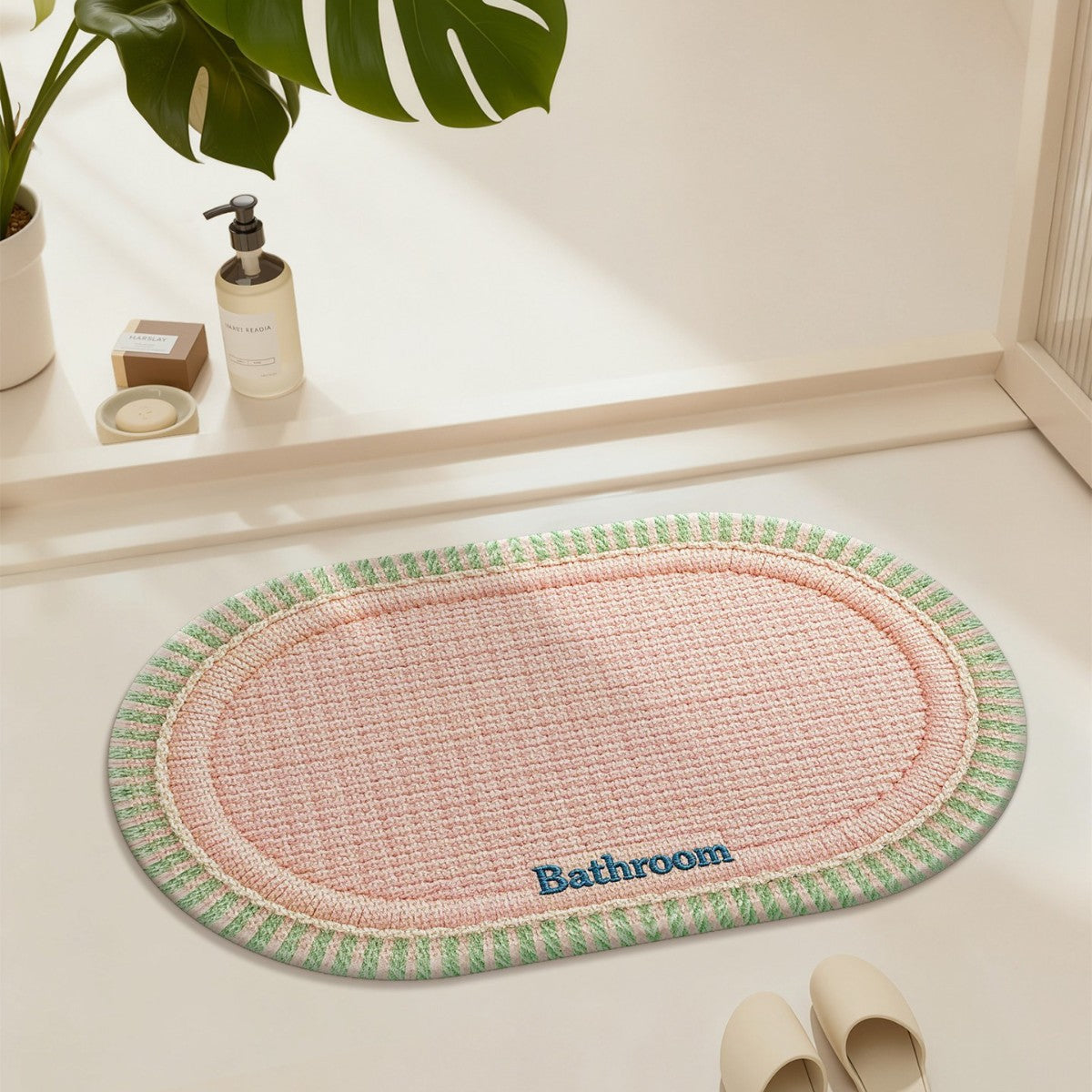 Water-Absorbent Non-Slip Bathroom Floor Mat - Stain-Resistant Home Textile