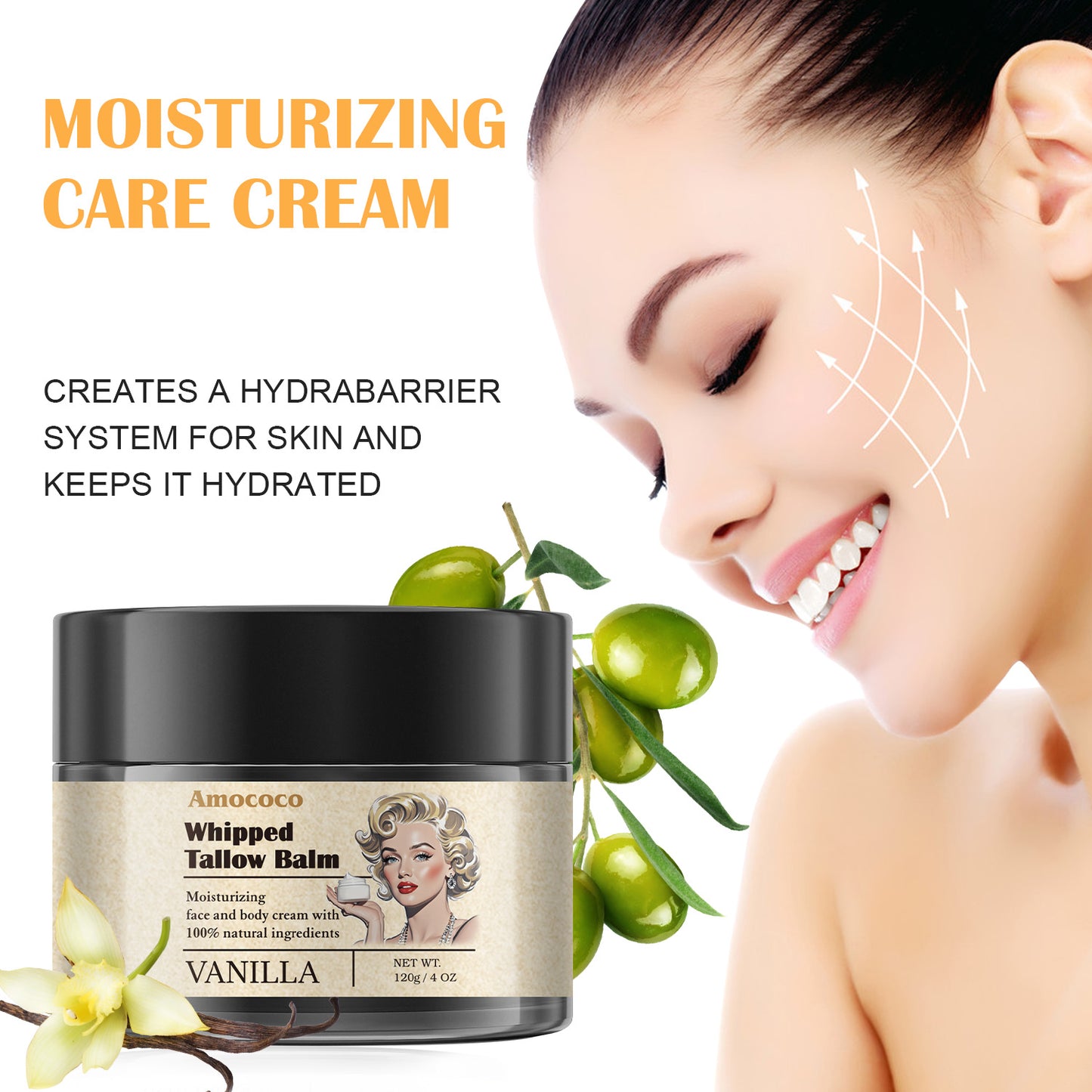 Whipped Tallow Balm - Natural Deep Hydration for Face, Body & Lips (360g)