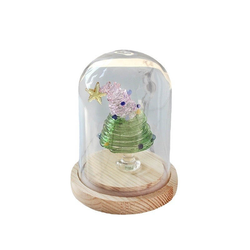 Christmas Winding Wire Glass Craft Decoration with Light - Handmade Festive Ornament