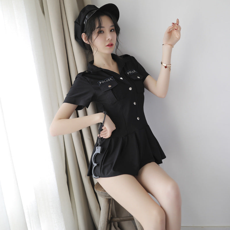 Erotic Cosplay Dance Costume - Black One Size Lingerie Outfit