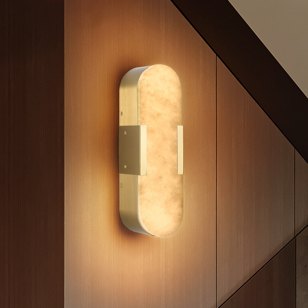 Gold Marble Wall Sconce Set of 2 - Modern Indoor Lighting