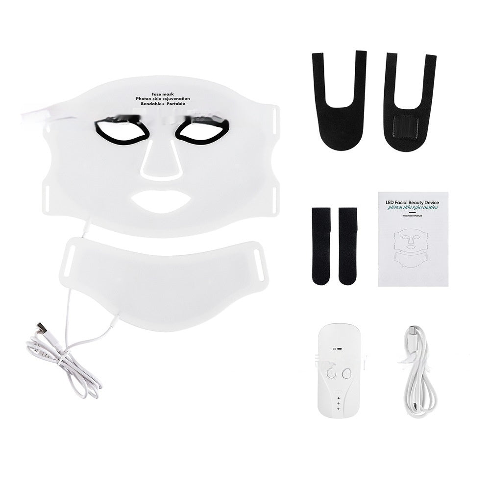 Rechargeable LED Photon Facial Mask for Skin Rejuvenation - Black & White