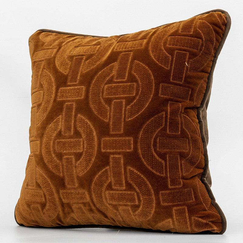 45x45cm Velvet Pillow Cover - Geometric Stripe Slipcover for Home Decor