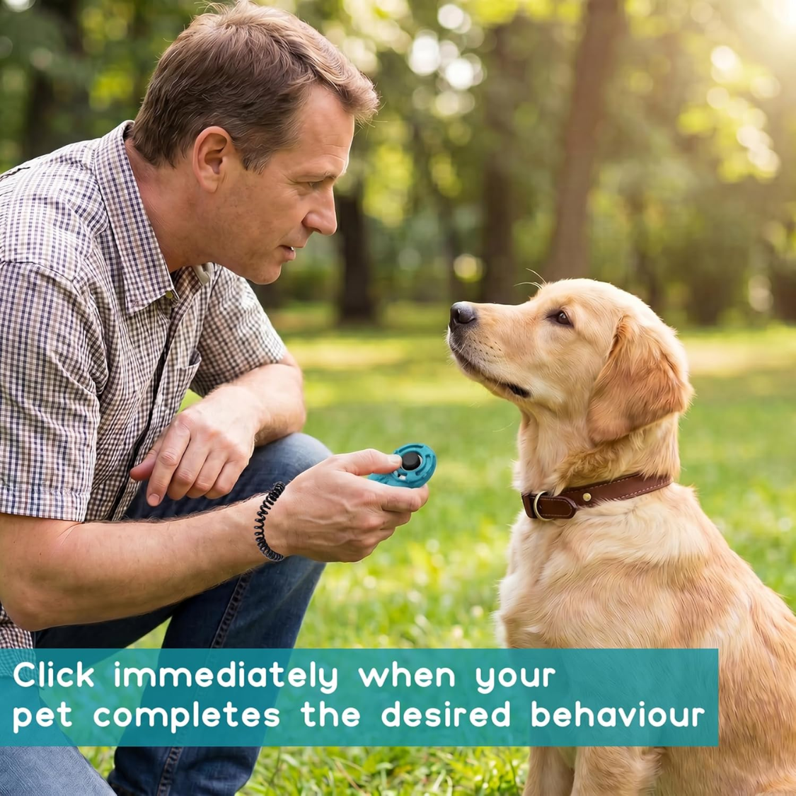 Dog Training Clicker with Wrist Strap & Keyring for Puppy & Pet Training
