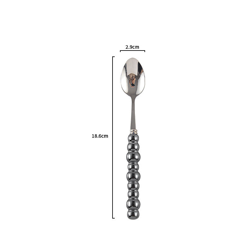 Ceramic Pearl Handle Cutlery Set - Spoon Fork Knife Household Dinnerware