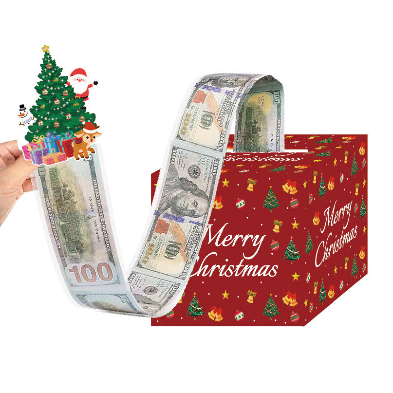 Red Christmas Money Box - Holiday Party Decoration