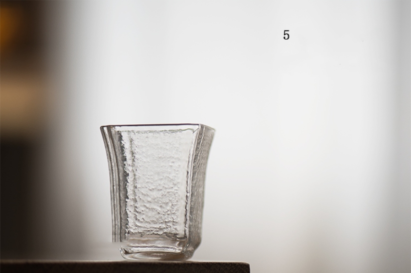 Transparent Glass Tea Cup Set - Heat-Resistant Japanese Style Drinkware