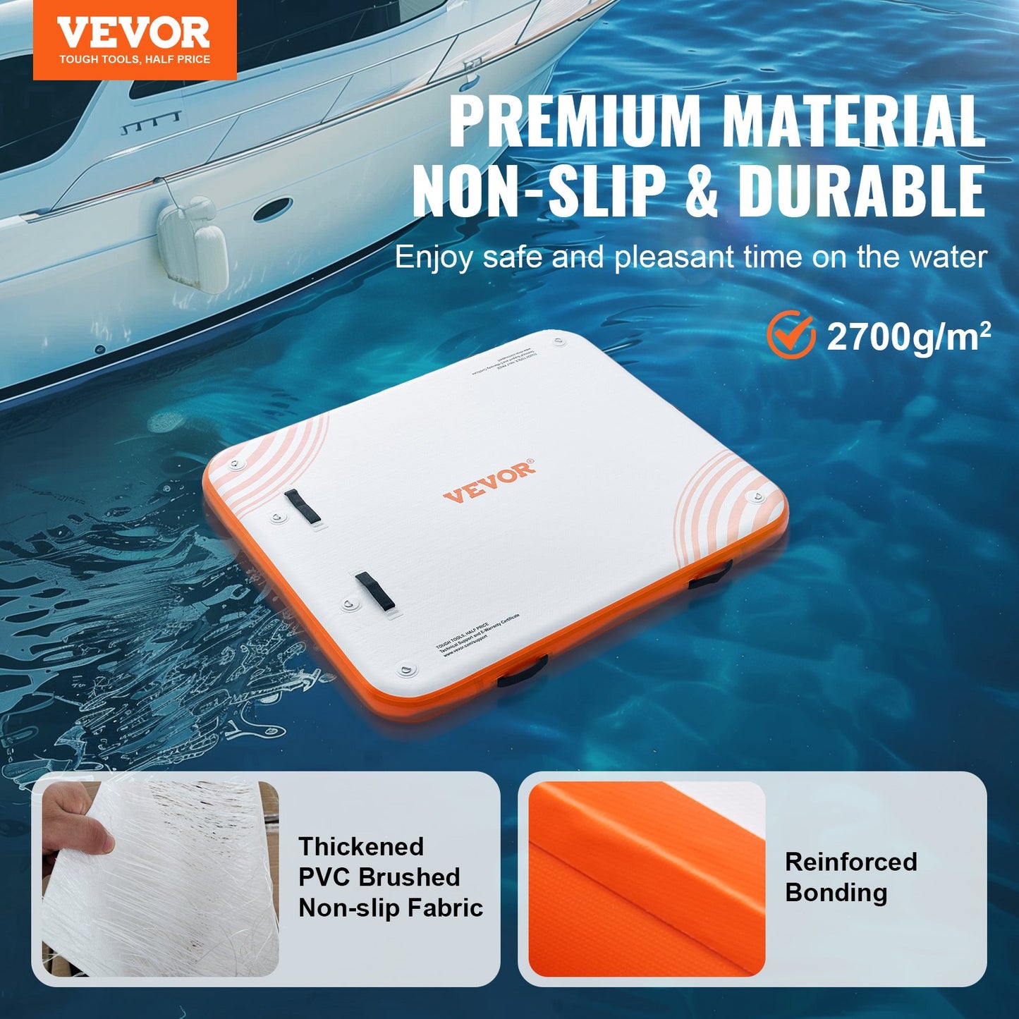 Inflatable Water Floating Dock Platform 6x5 ft with Ladder & Carrying Bag