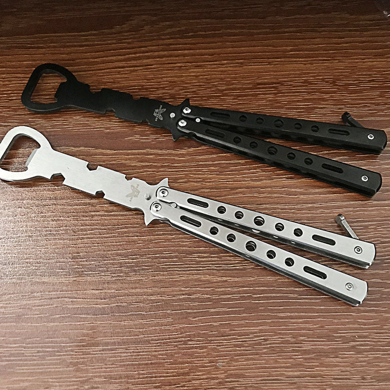 Multifunctional Butterfly Knife Practice Bottle Opener for Outdoor & Kitchen Use