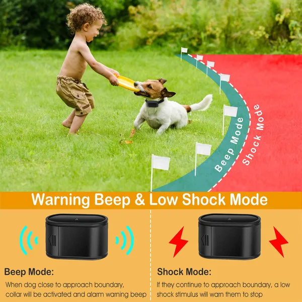 Electric Dog Fence System with Collar & Wire - Adjustable Size & Complete Kit