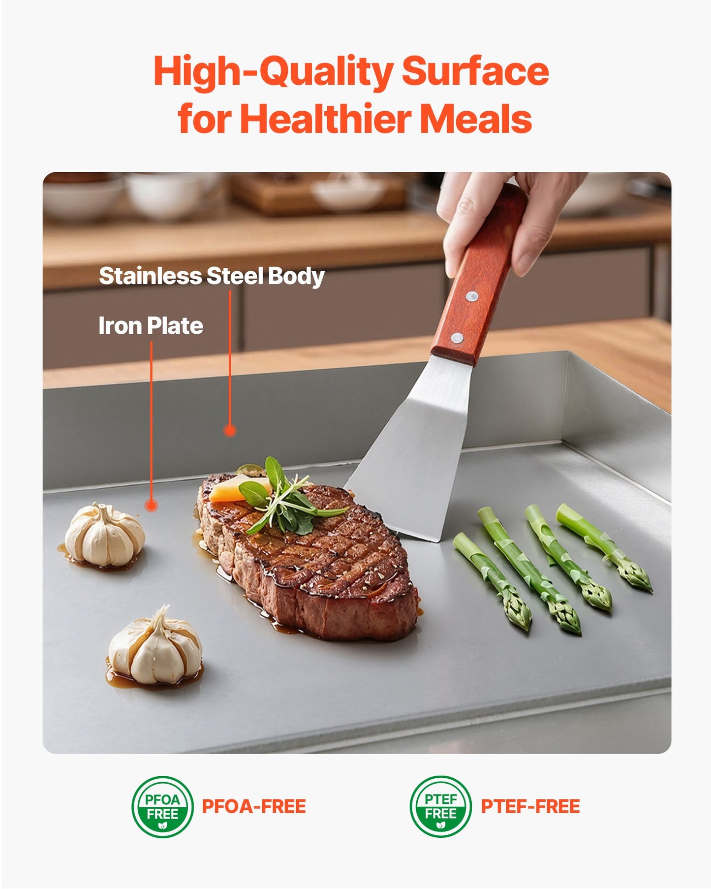 17.7x11.8 Inch Commercial Electric Griddle 1750W Stainless Steel Flat Top Grill