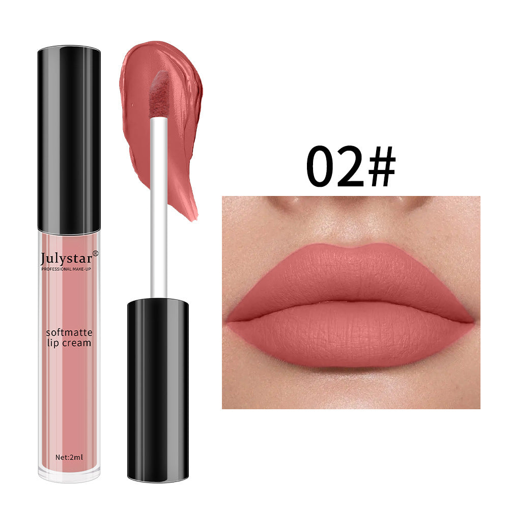 Matte Finish Lip Lacquer Set - Non-Fade, Nonstick, 2ML Lip Gloss