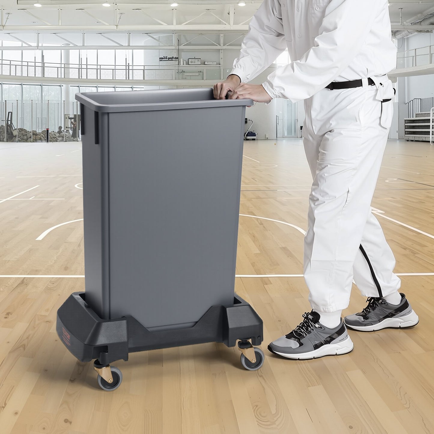 Heavy Duty Trash Can Dolly with Wheels for 16/23 Gal Bins - Black