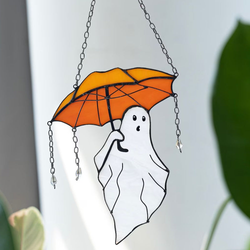 Halloween Ghost Umbrella Hanging Ornament - Spooky Holiday Decor