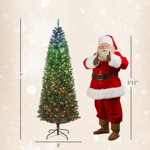 7ft Prelit Artificial Christmas Tree with LED Lights