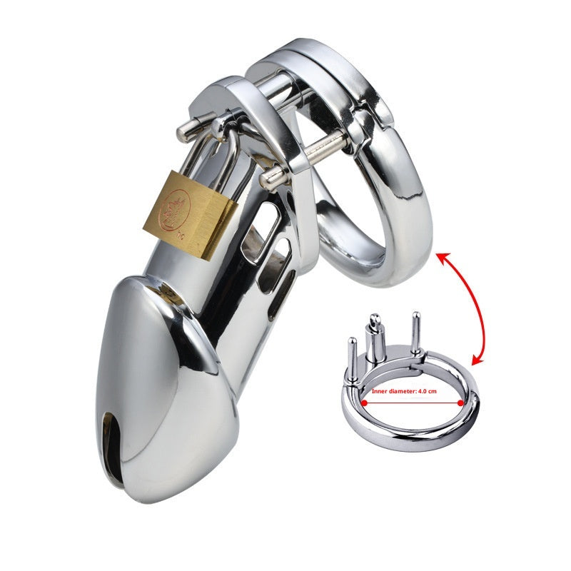 Metal Chastity Lock Device with Adjustable Sizes and Silicone Cage