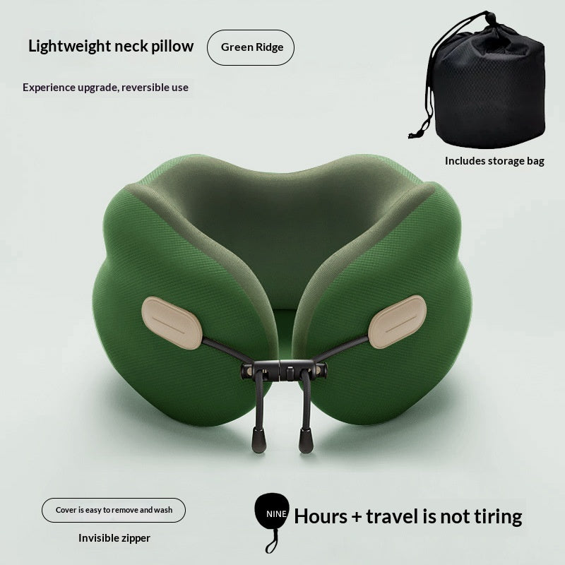 Memory Foam U-Shaped Neck Pillow with Portable Storage Bag for Travel