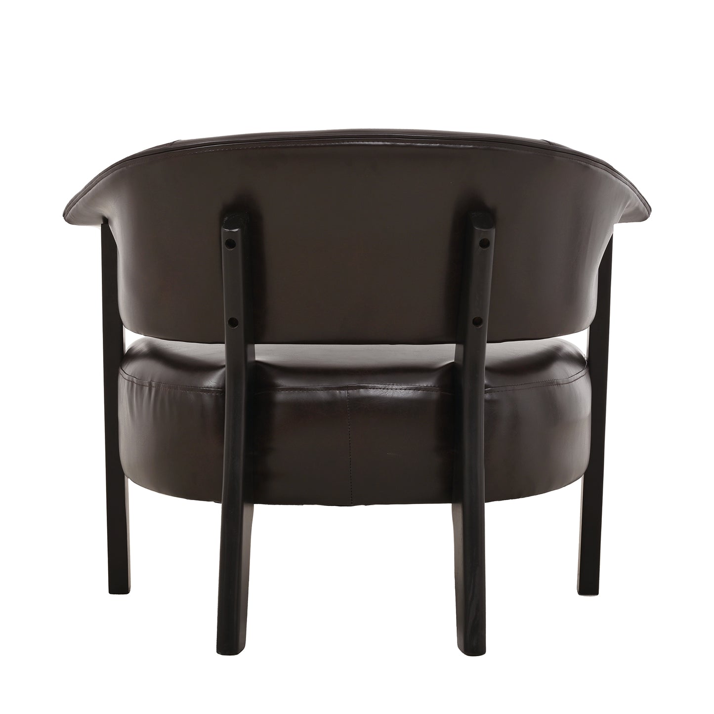 Faux Leather Wingback Accent Chair - Comfy Upholstered Armchair