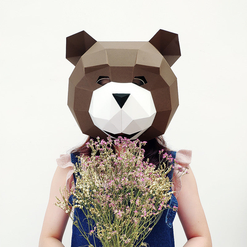Handmade Teddy Bear Headgear Craft Kit - Creative DIY Party Mask