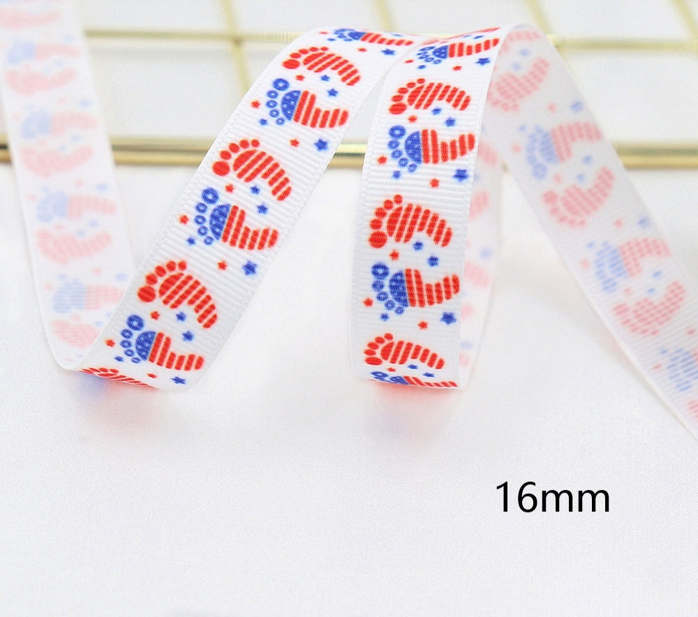 Stars and Stripes Ribbon Dovetail Bowknot Hair Accessory - Multiple Colors & Lengths
