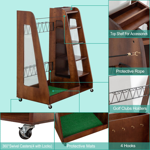 Brown Golf Bag Organizer - Durable Sports Accessory