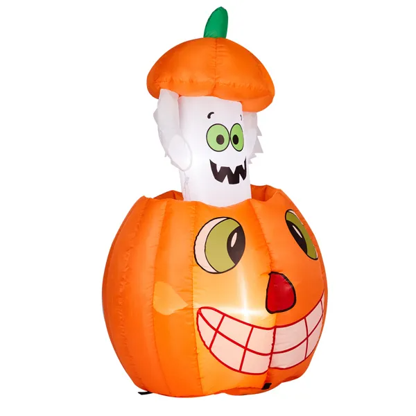 2.8FT Animated Pumpkin Ghost Inflatable Halloween Decoration