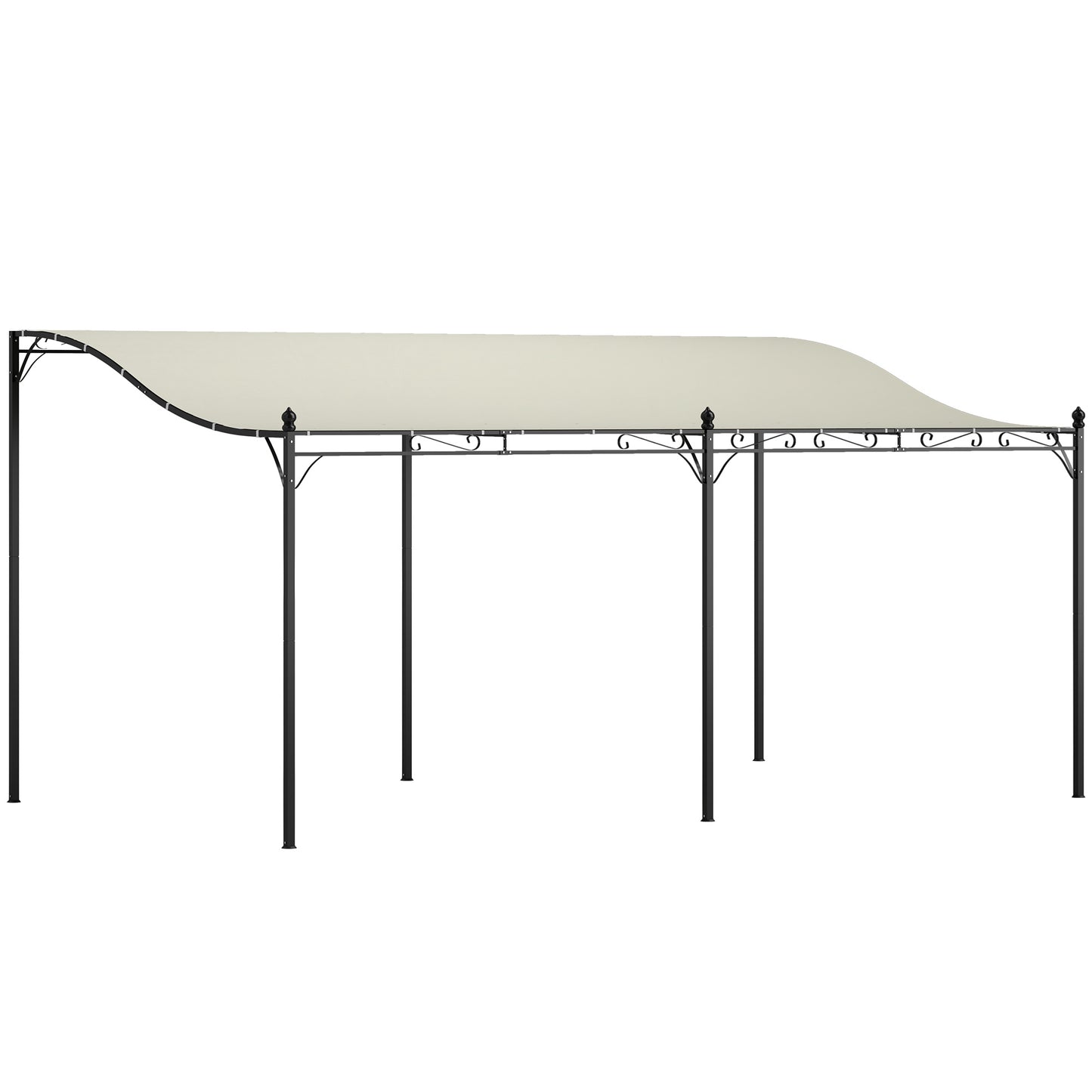 Outdoor Metal Pergola Canopy with Drainage Holes - Cream White