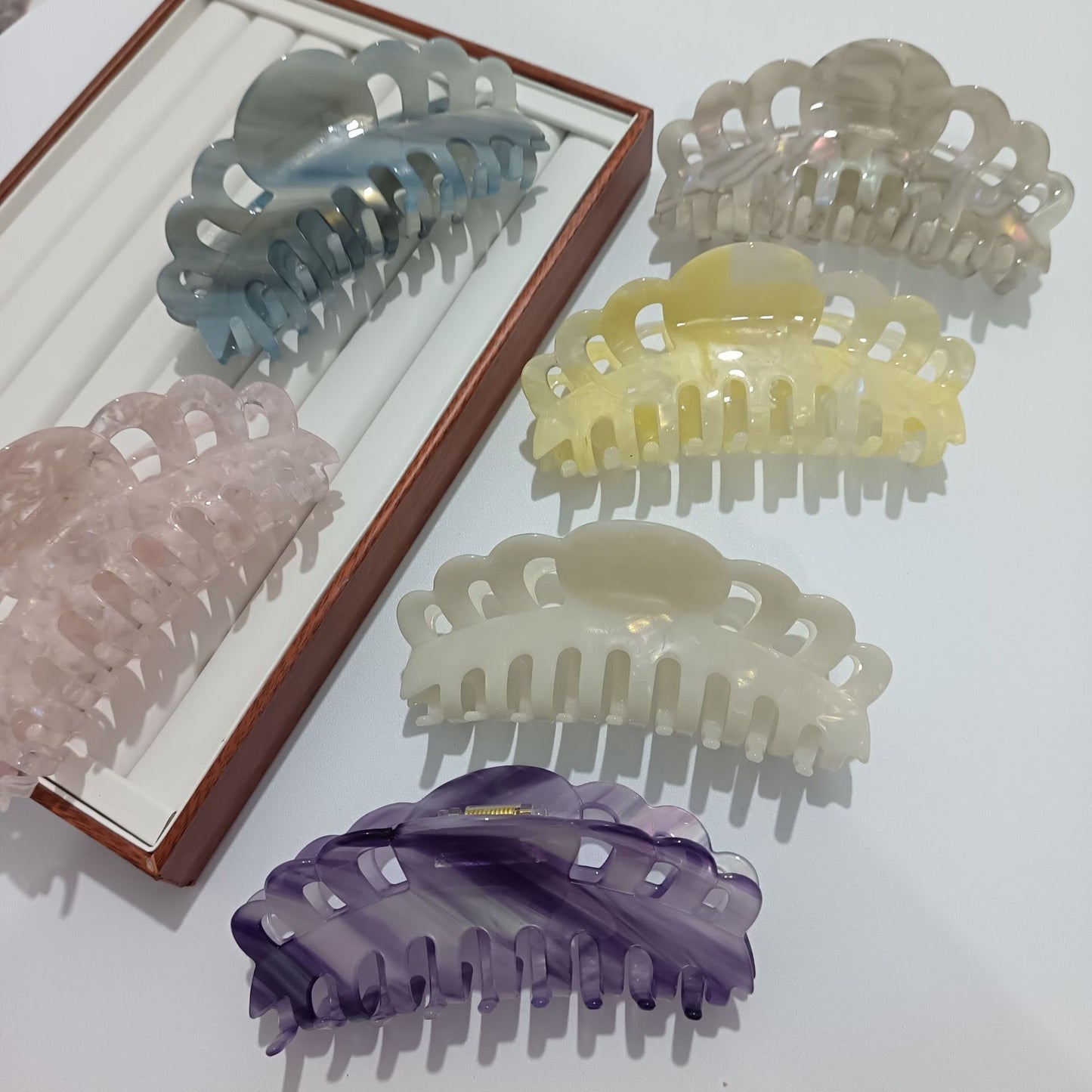 Oversized Crown Hair Barrettes - Handmade Acetate Hair Clips for Women