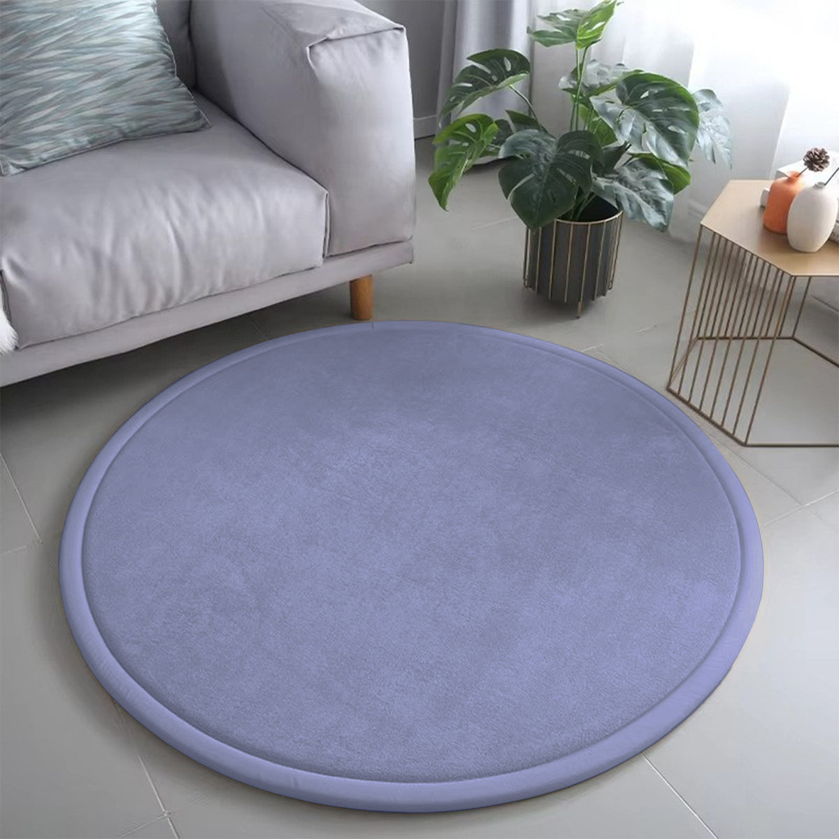 Round Thickened Polyester Floor Mat - Modern Minimalist Home Decor
