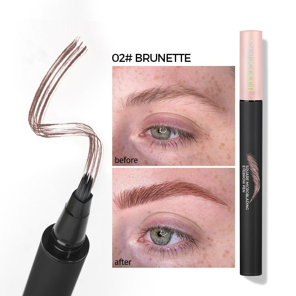 Waterproof Sweat-Proof Liquid Eyebrow Pencil Multi-Fork For Precise Makeup