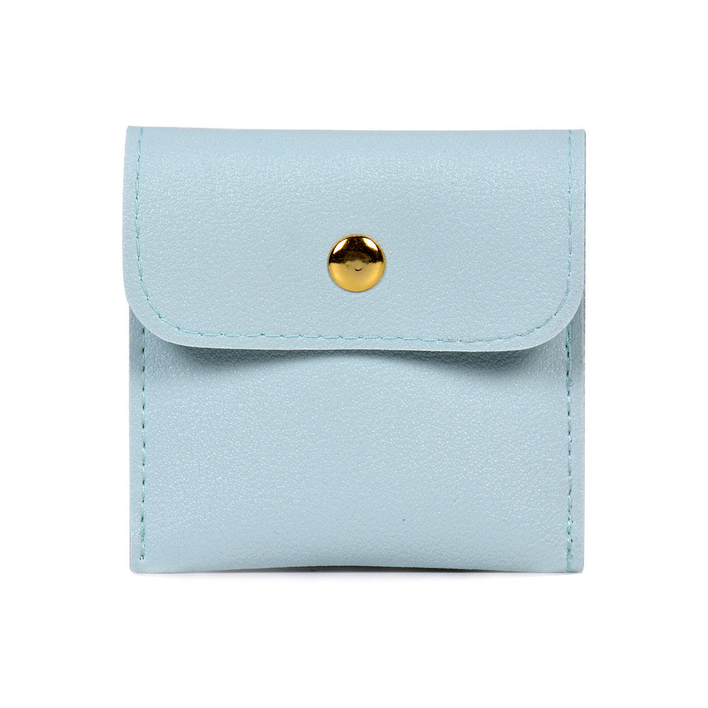 Leather Jewelry Storage Bag Flip Button Case for Accessories