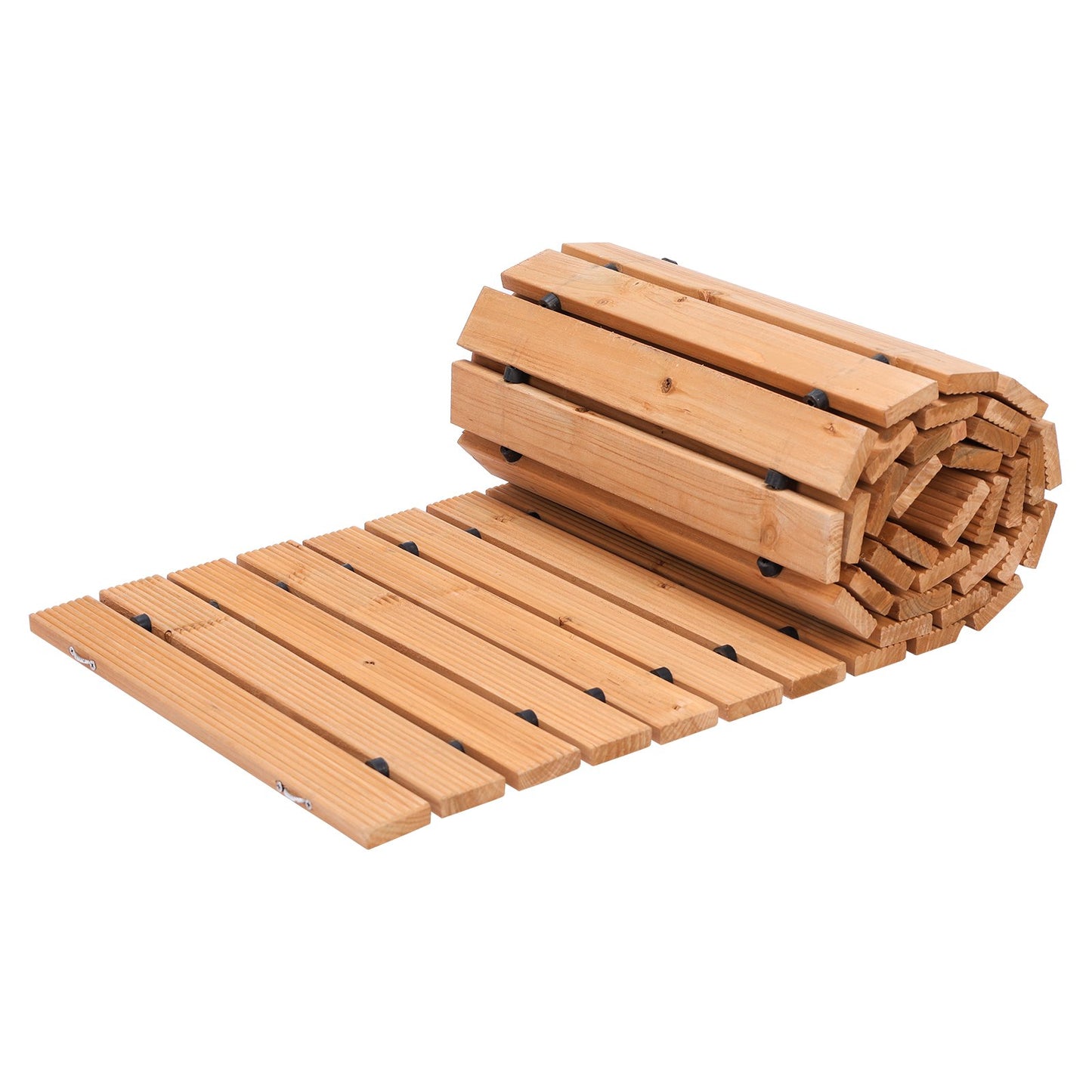 8 Ft Wooden Garden Pathway with Cedar Planks - Outdoor Walkway, Brown