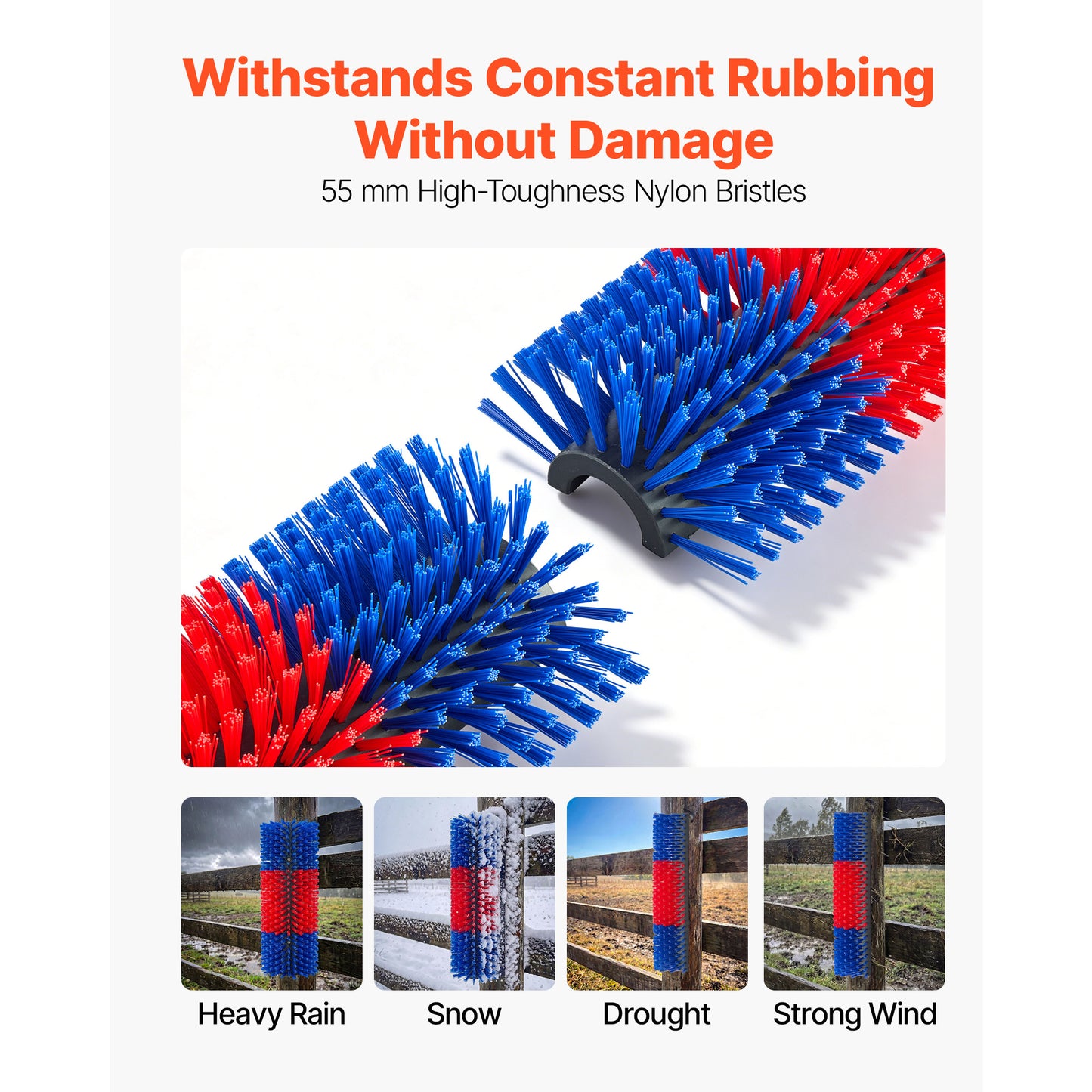 Livestock Scratching Brush Set - 2PCS Cow and Goat Back-Itch Relief Grooming Tool