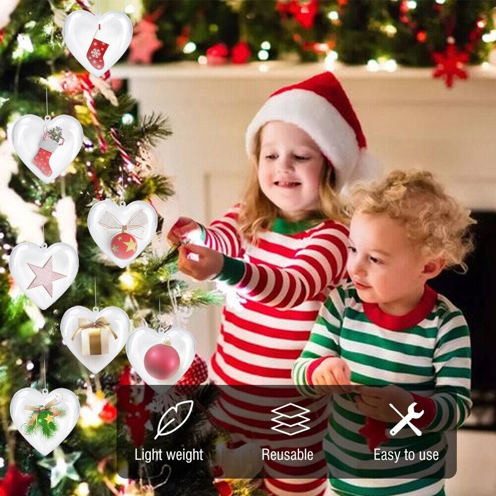 5PC Transparent Christmas Tree Baubles - DIY Ornament Decorations
