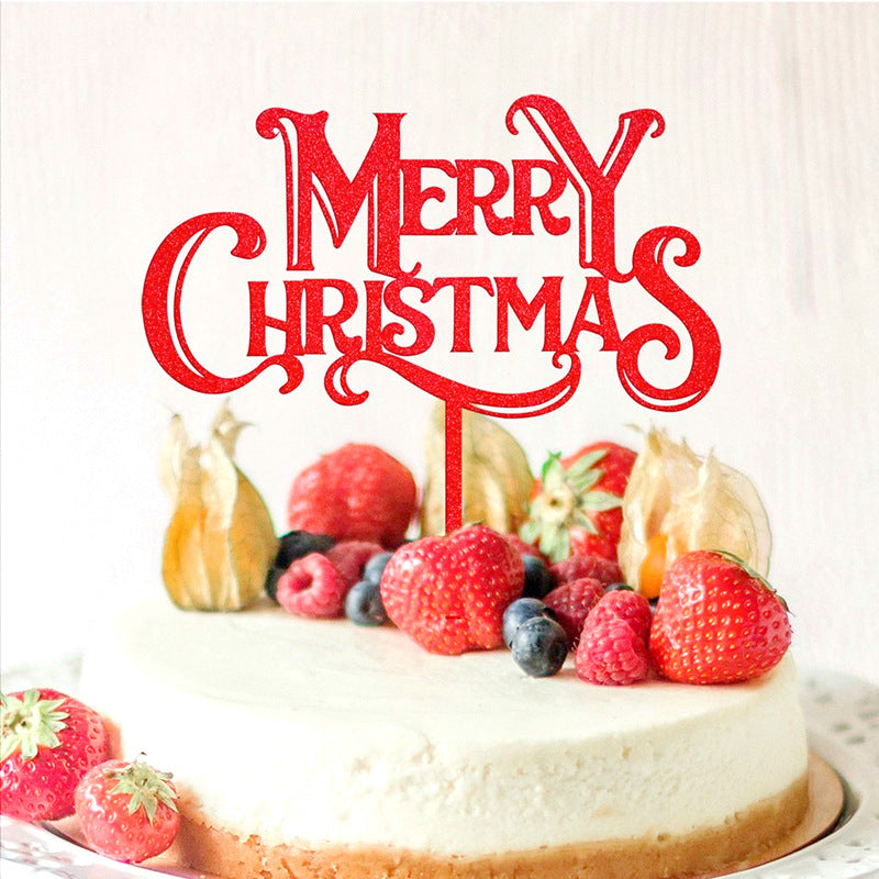 Decorative Acrylic Cake Card Plug-in Set for Holiday Cakes - Multiple Styles & Quantities
