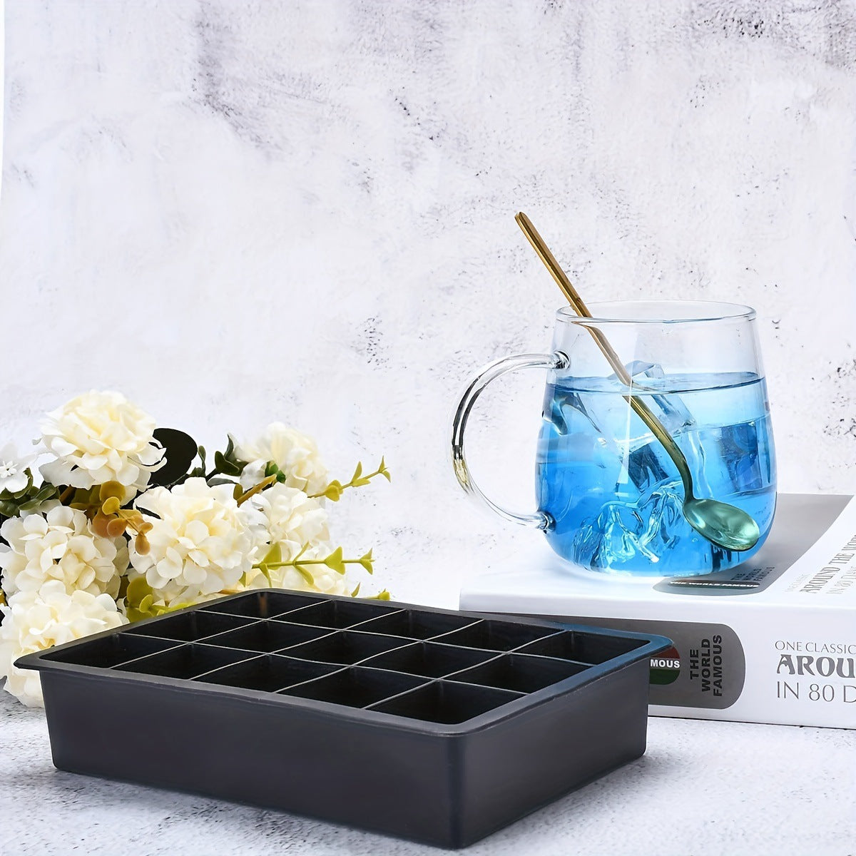 Large Silicone Ice Cube Tray Mold - Reusable, Non-Stick, Easy Remover