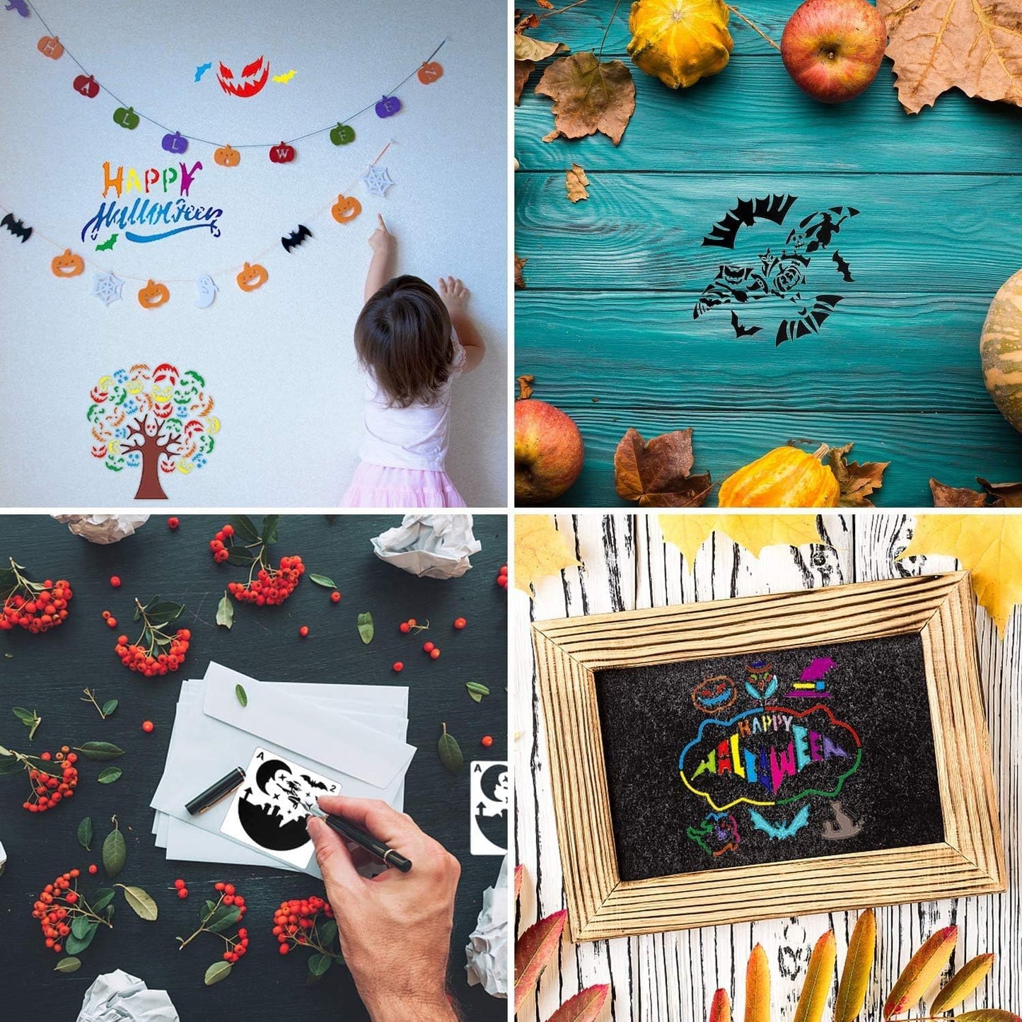 32 Pcs Halloween Painting Stencils - Reusable DIY Templates