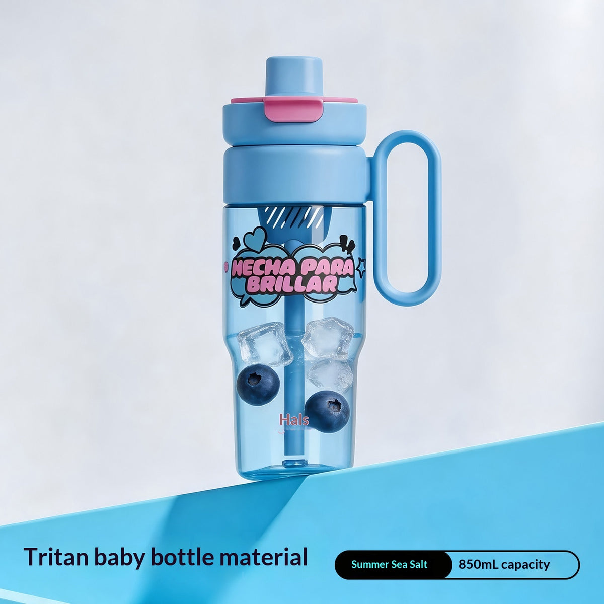 Large Capacity Reusable Water Bottle with Straw for Girls - 850ml