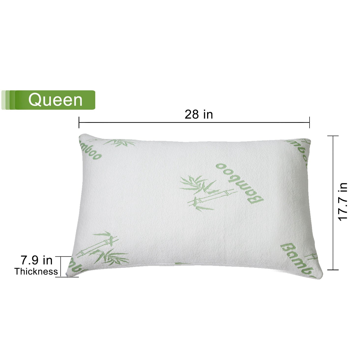Bamboo Memory Foam Pillow - Hypoallergenic & Washable Cover