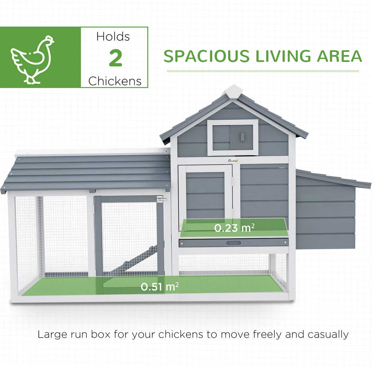 59-Inch Wooden Chicken Coop Poultry House with Nesting Box & Removable Tray