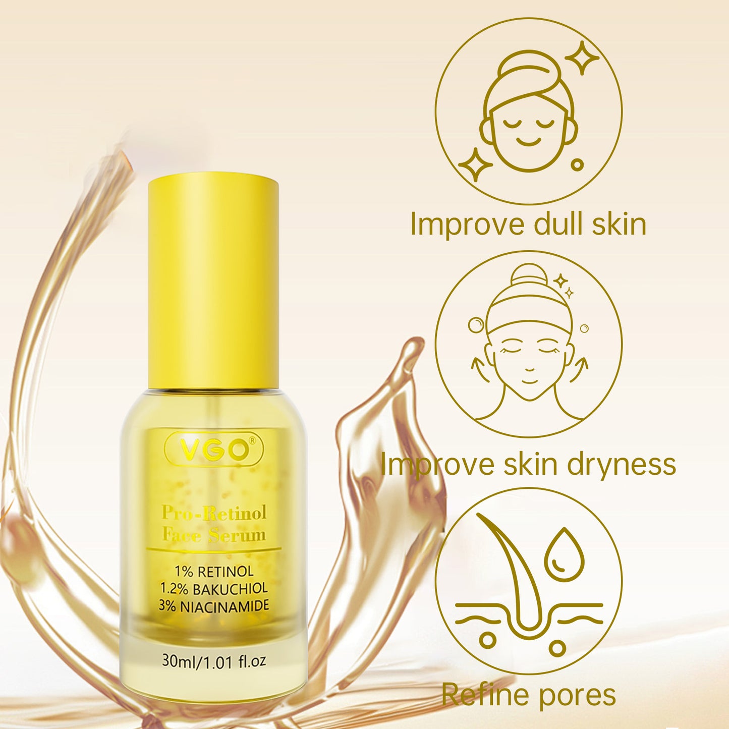 Pro-Retinol Face Serum for Anti-Aging and Skin Brightening - 30ml
