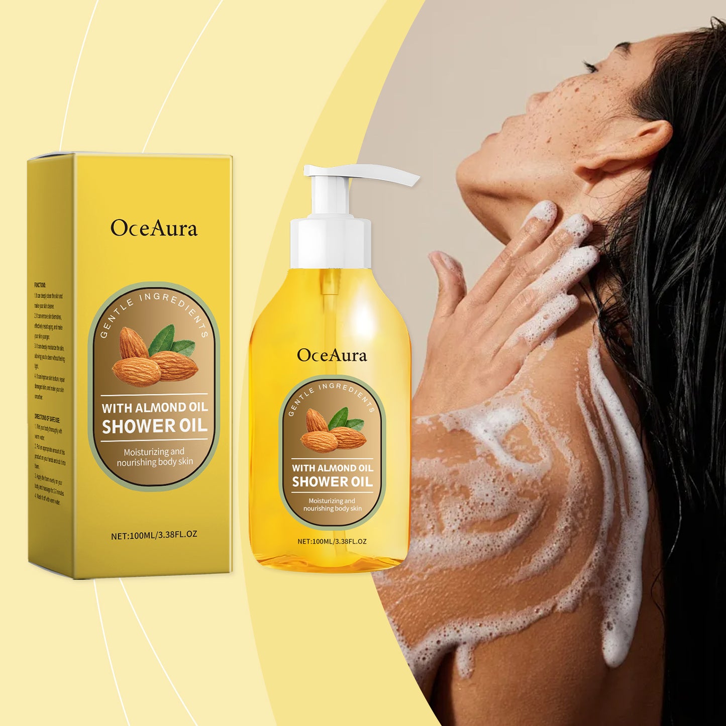 Coconut Oil Bath Body Oil - Moisturizing & Nourishing Skin Cleanser - 100ml