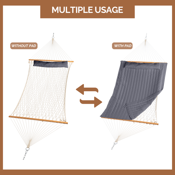 Heavy Duty Adjustable Hammock Set with Stand - Gray