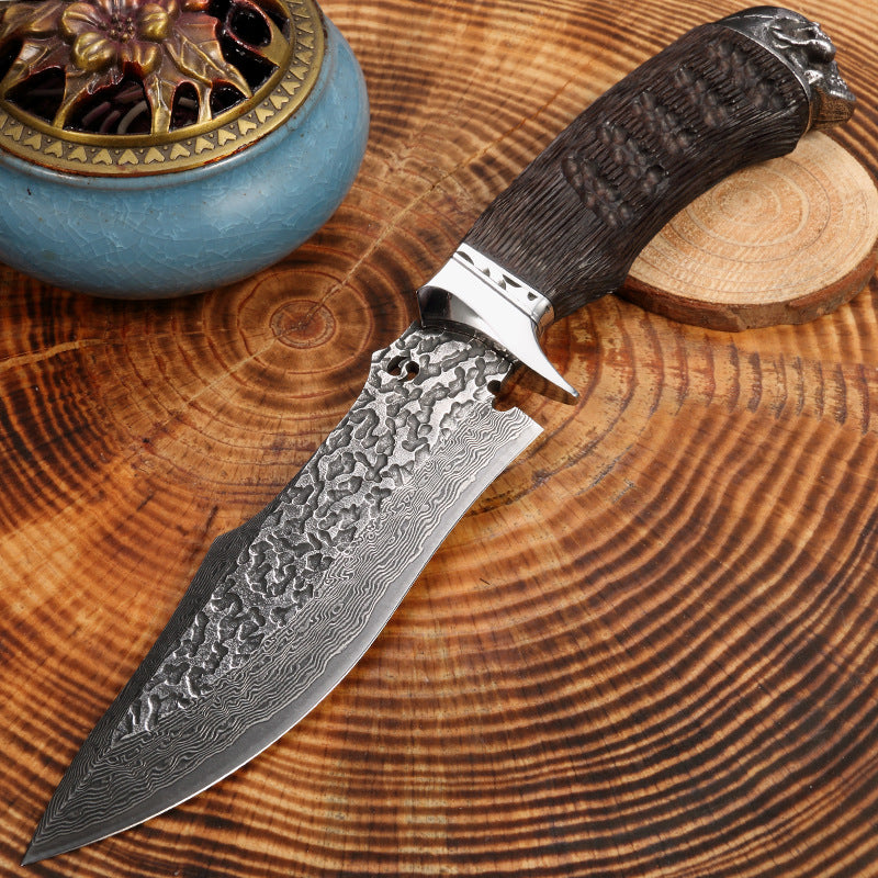 Damascus Steel Fruit Knife - Sharp Kitchen Knife with Sleeve, 80cm Blade