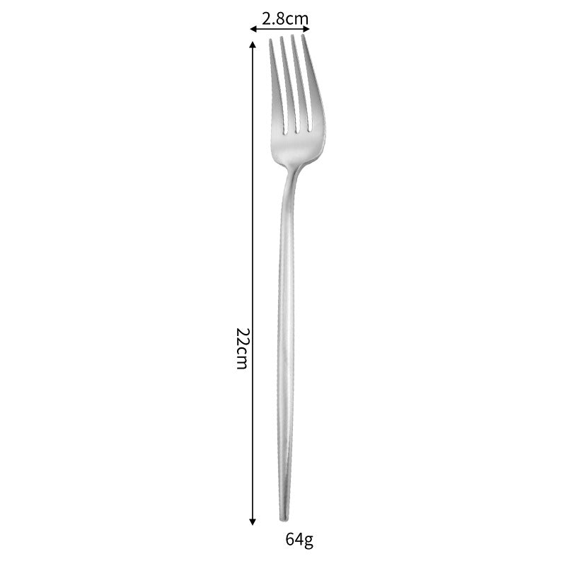 Stainless Steel Dinnerware Set - Thick Portuguese Cutlery, Silver Finish