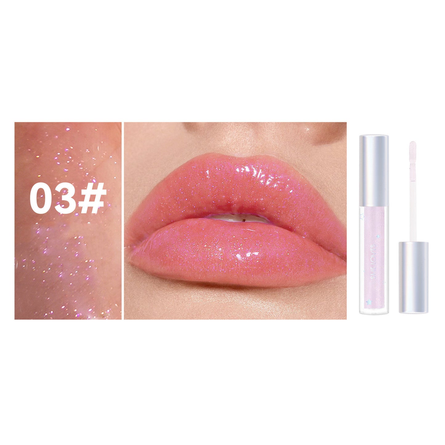 Moisturizing Lip Gloss Plumper with Glitter Shine - Multiple Colors