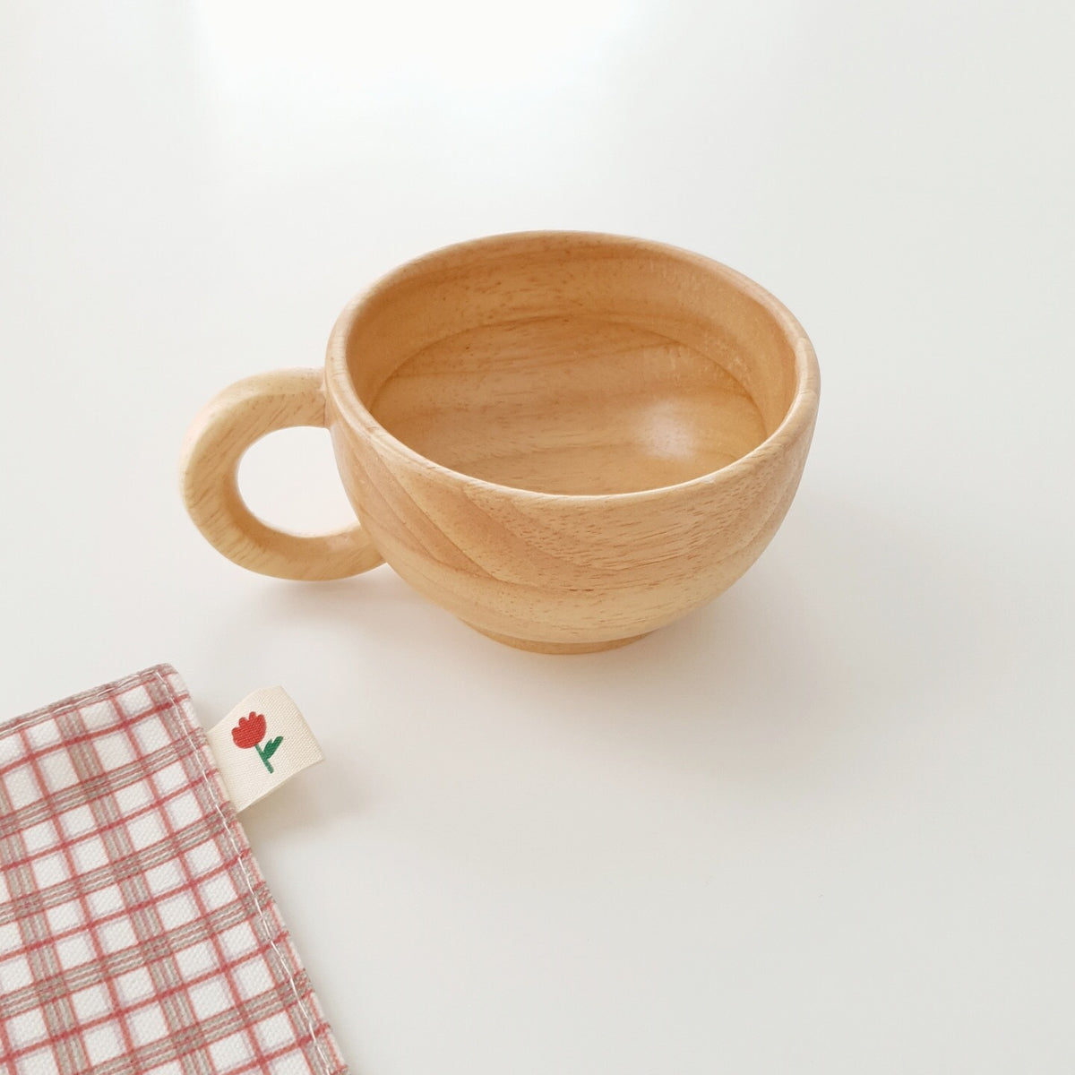 Wooden Coffee Cup with Handle 165ml Vintage White Kitchen Drinkware