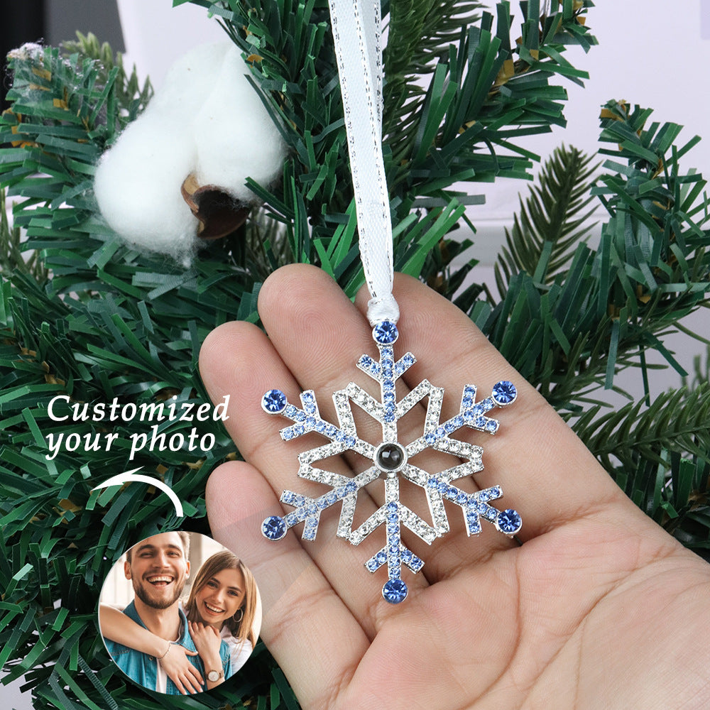 Christmas Snowflake Projection Pendant Decor - Silver, Pink, Blue