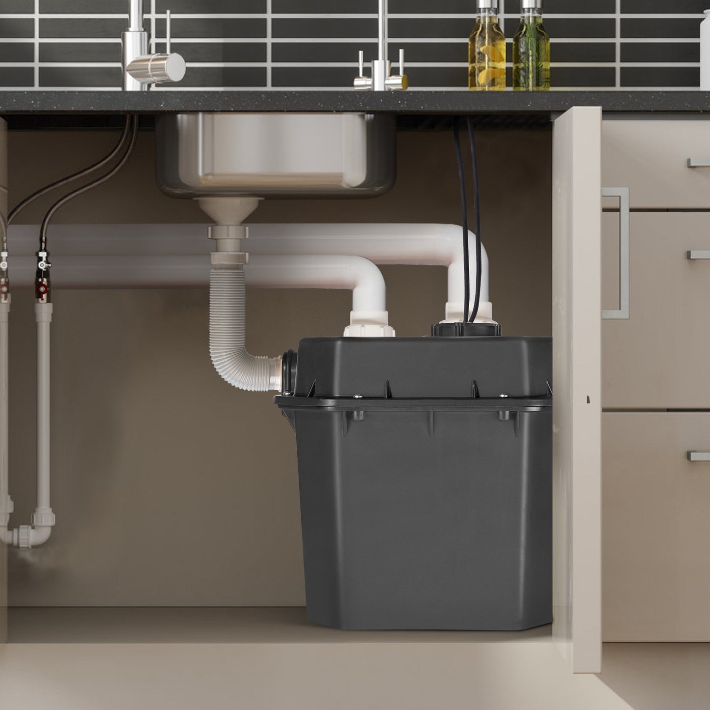 Black Utility Sink Pump 1/2 HP 3500 GPH Automatic Drain System